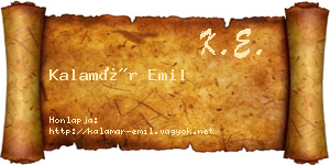 Kalamár Emil névjegykártya