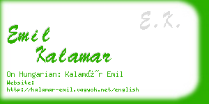 emil kalamar business card